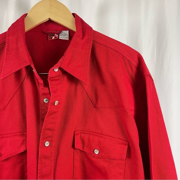 Vintage Marlboro Large Pearl Snap Western Denim Long Sleeve Button Up Shacket - Picture 8 of 8